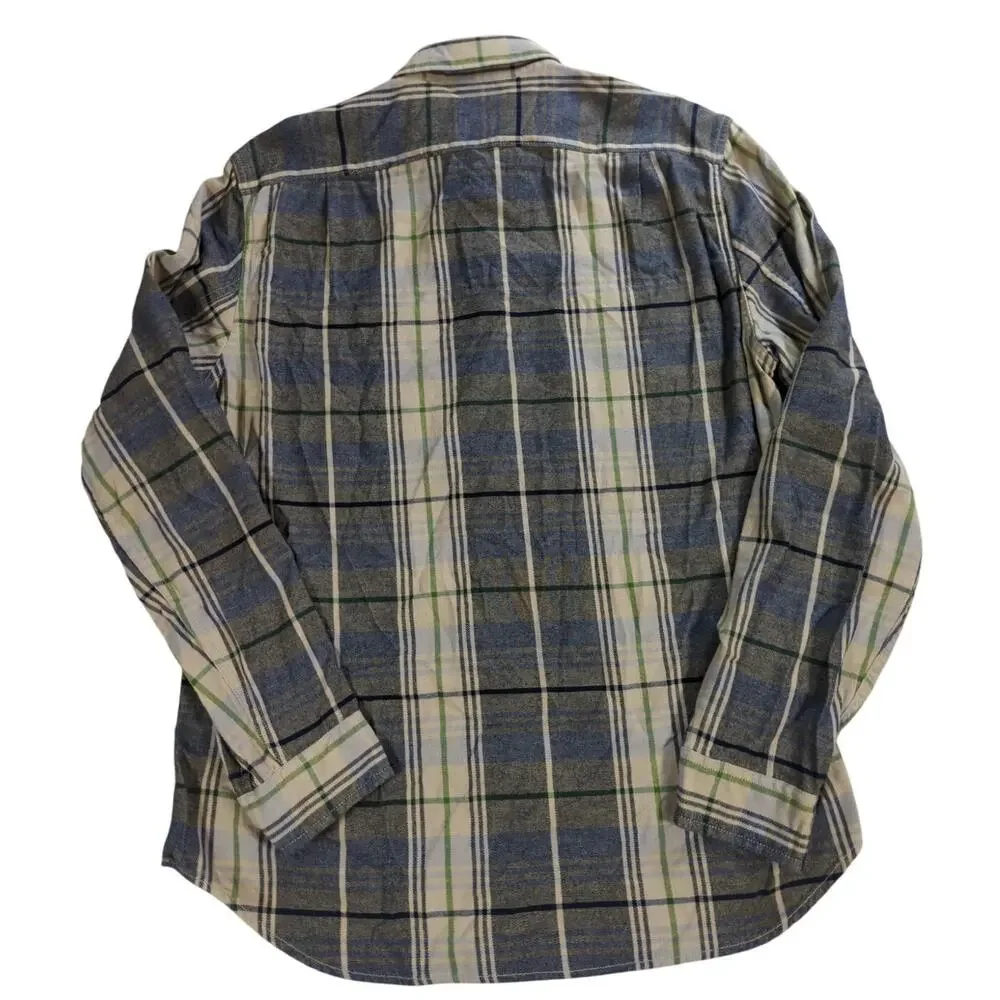 J Crew Mens Medium Plaid Flannel Shirt Long Sleeve Button Front Sportsman